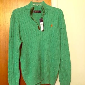 Polo by Ralph Lauren Green Cable Knit Sweater